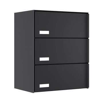 Cutie poștală Oslo pentru trei familii, neagră.