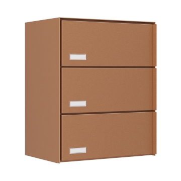 Cutie poștală Oslo pentru trei apartamente, aspect rugină.