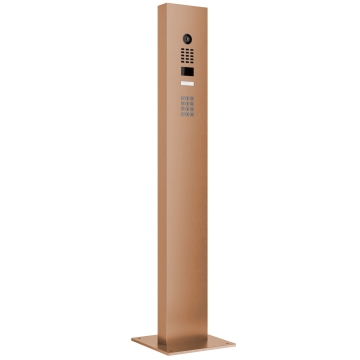 Interfon cu picior și placă de bază Smart Doorbird D1101KV cu modul tastatură, aspect bronz.