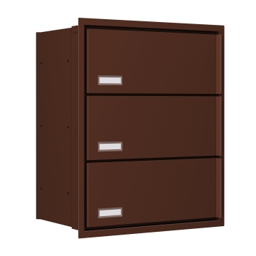 Cutie poștală încorporabilă Stockholm pentru trei apartamente, maro