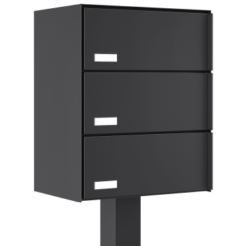 Cutie poștală Copenhaga pentru trei locuințe, negru.