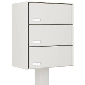 Cutie poștală model Copenhaga, pentru trei, albă.