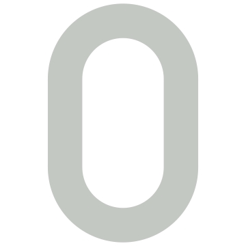 Număr casă autoadeziv "0" - 40 mm, gri deschis