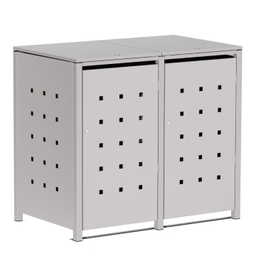 Cutie gunoi Horst pentru 2 pubele de 120L, gri deschis - metalizat