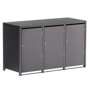 Cutie gunoi Helmut pentru 3 pubele de 120L, antracit.
