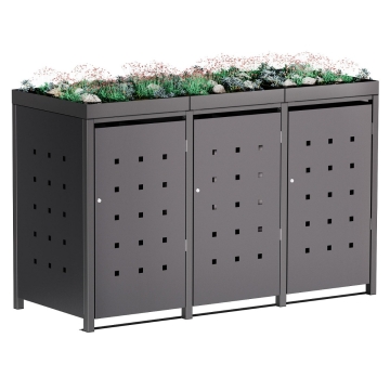 Containere coșuri gunoi Martha pentru 3 containere de 240L, antracit.