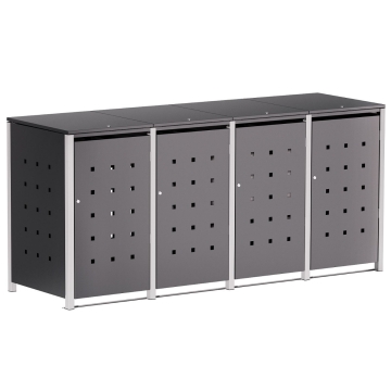 Containere coșuri Horst pentru 4 pubele de 120L, antracit cu ramă gri-semnal.