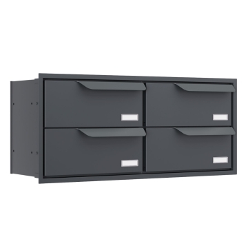 Cutie poștală încastrată Eindhoven pentru 4 locuințe, antracit.