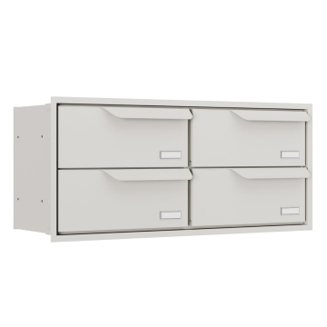 Cutie poștală încorporabilă Eindhoven pentru patru familii, albă