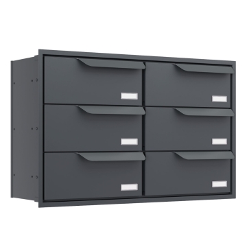 Cutie poștală încorporabilă Eindhoven pentru 6 module, antracit.