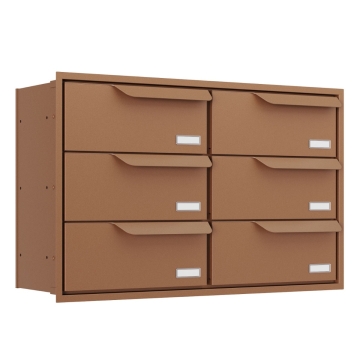 Cutie poștală încastrată Eindhoven pentru șase, aspect rugină.