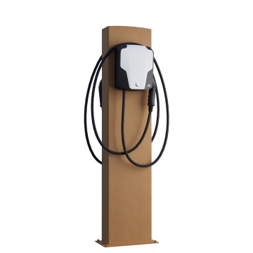 Picior de montaj ABL Wallbox EnergizeStand pentru două, cu placă de bază, ruginos.