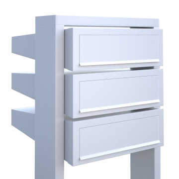 Cutie poștală, model Trepte pentru Trei, albă