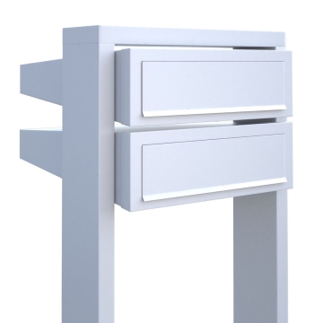 Cutie poștală cu scăriță, modelul "Stairs for Two", culoare alb.