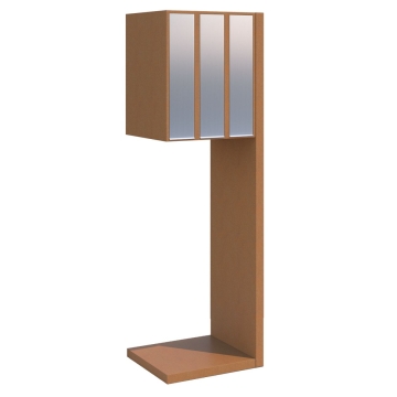 Cutie poștală triplă tip Hermes Clone, aspect rugină, cu clapetă din inox