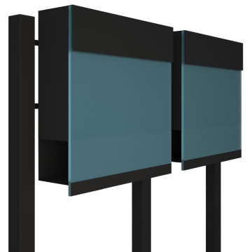 Cutie poștală dublă Manhattan Special Blue for Two, negru.