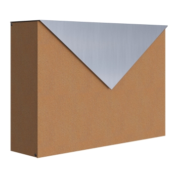 Cutie poștală ruginită cu clapă din inox