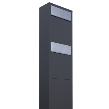 Cutie poștală dublă Big Box, antracit, cu clapetă din inox.