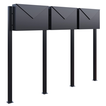 Cutie poștală triplă antracit.