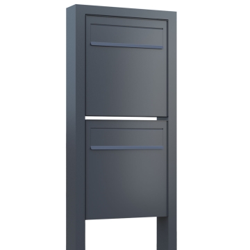 Cutie poștală pentru gard Latina, model Stand pentru două, de culoare neagră.