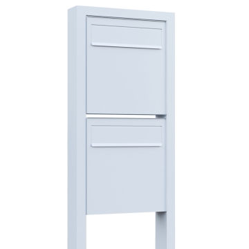 Cutie poștală pentru gard, model Latina, suport pentru două, culoare albă.