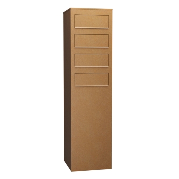 Cutie poștală Matera pentru patru locatari, inox | ridicare din spate