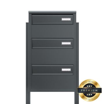 Cutie poștală Oliveto triplă, antracit