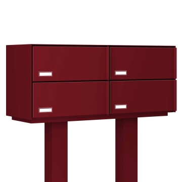 Cutie poștală model Copenhaga pentru patru locatari, roșie