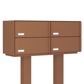 Cutie poștală Copenhaga pentru patru locatari, inox.