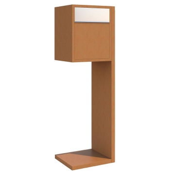 Cutie poștală Hermes, aspect rugină, cu clapetă din inox