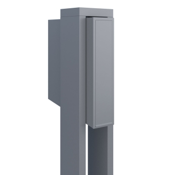 Cutie poștală cu suport, gri metalizat.