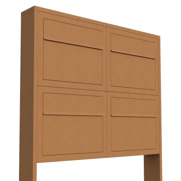 Cutie poștală Elegance pentru patru locatari, aspect rugină