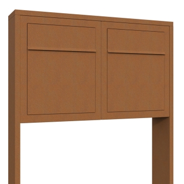 Cutie poștală dublă Base, aspect rugină.