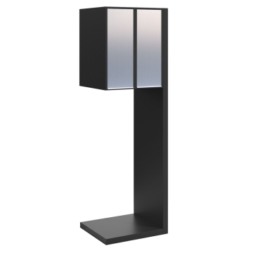 Cutie poștală dublă tip Hermes, model Clone, neagră cu clapetă din inox