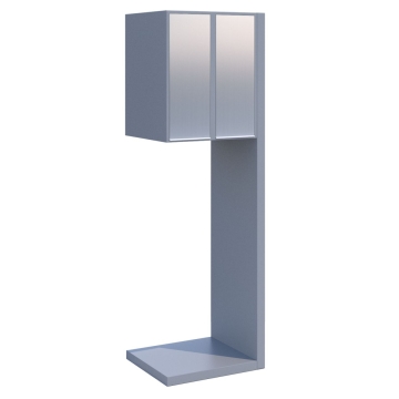 Cutie poștală dublă model Hermes, imitație, gri metalizat cu clapetă din inox