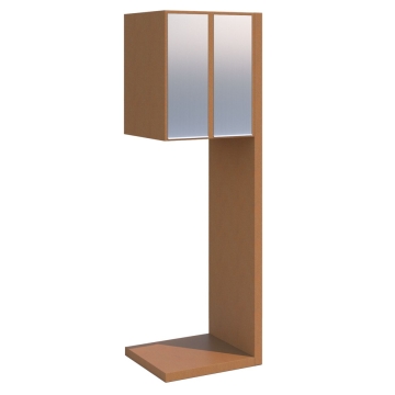 Cutie poștală dublă, model Hermes Clone, aspect rugină cu clapetă din inox