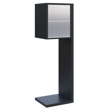 Cutie poștală dublă Hermes, neagră cu clapetă din inox