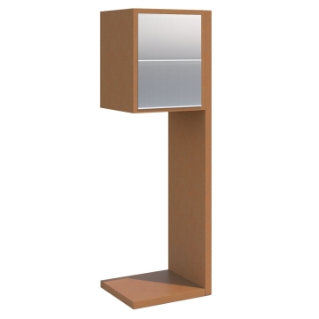 Cutie poștală dublă Hermes, aspect rugină, cu clapetă din inox