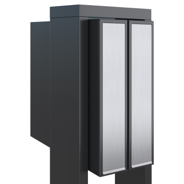 Cutie poștală dublă Flag, antracit, cu clapă din inox