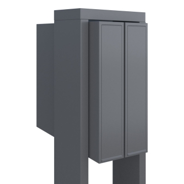 Cutie poștală dublă Flag, gri metalizat