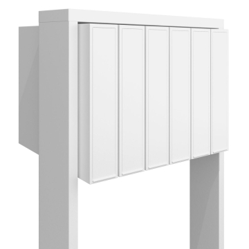 Cutie poștală cu steag pentru șase, albă.