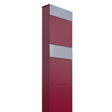 Cutie poștală dublă Roșu cu clapetă din inox