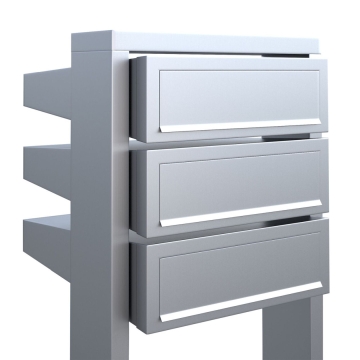 Cutie poștală triplă cu scară, din inox