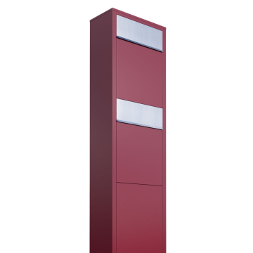 Cutie poștală dublă Big Box Roșu cu clapă din inox.