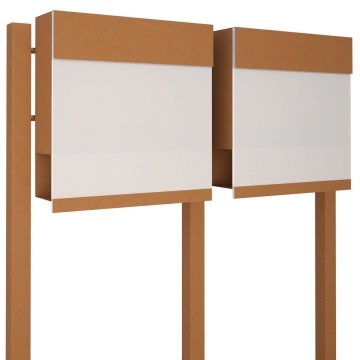 Cutie poștală dublă Manhattan Special Alb, rezistentă la rugină.