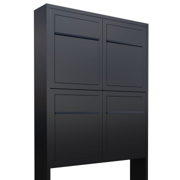 Cutie poștală Base pentru patru locatari, negru