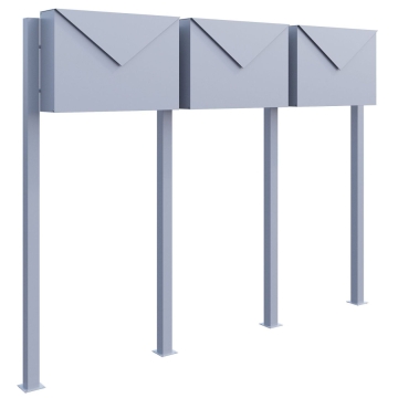 Cutie poștală triplă, gri metalizat