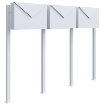 Cutie poștală triplă, model Letter for Three, albă