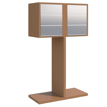 Cutie poștală dublă Hermes pentru șase apartamente, aspect rugină, cu clapete din inox.