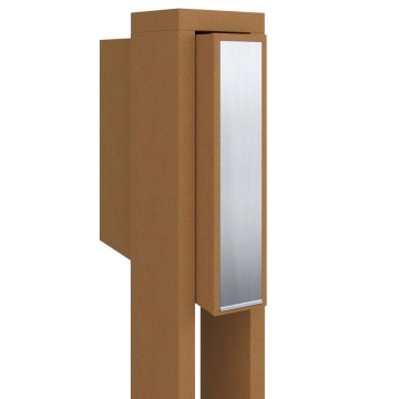 Cutie poștală cu picior, steag ruginit cu clapetă din inox